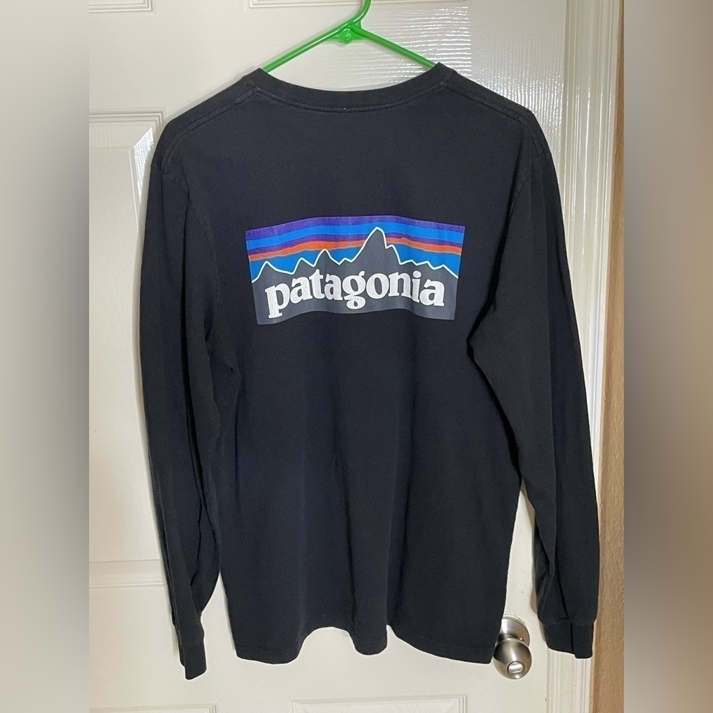 Patagonia Shirt Mens Medium  Black Organic Cotton Casual​​​​​​​​​​​​​​​ - Picture 6 of 10